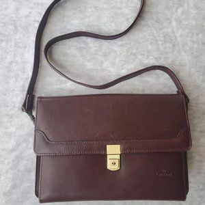 Vintage 1980s Cassani Burgundy Leather Shoulder Satchel Bag